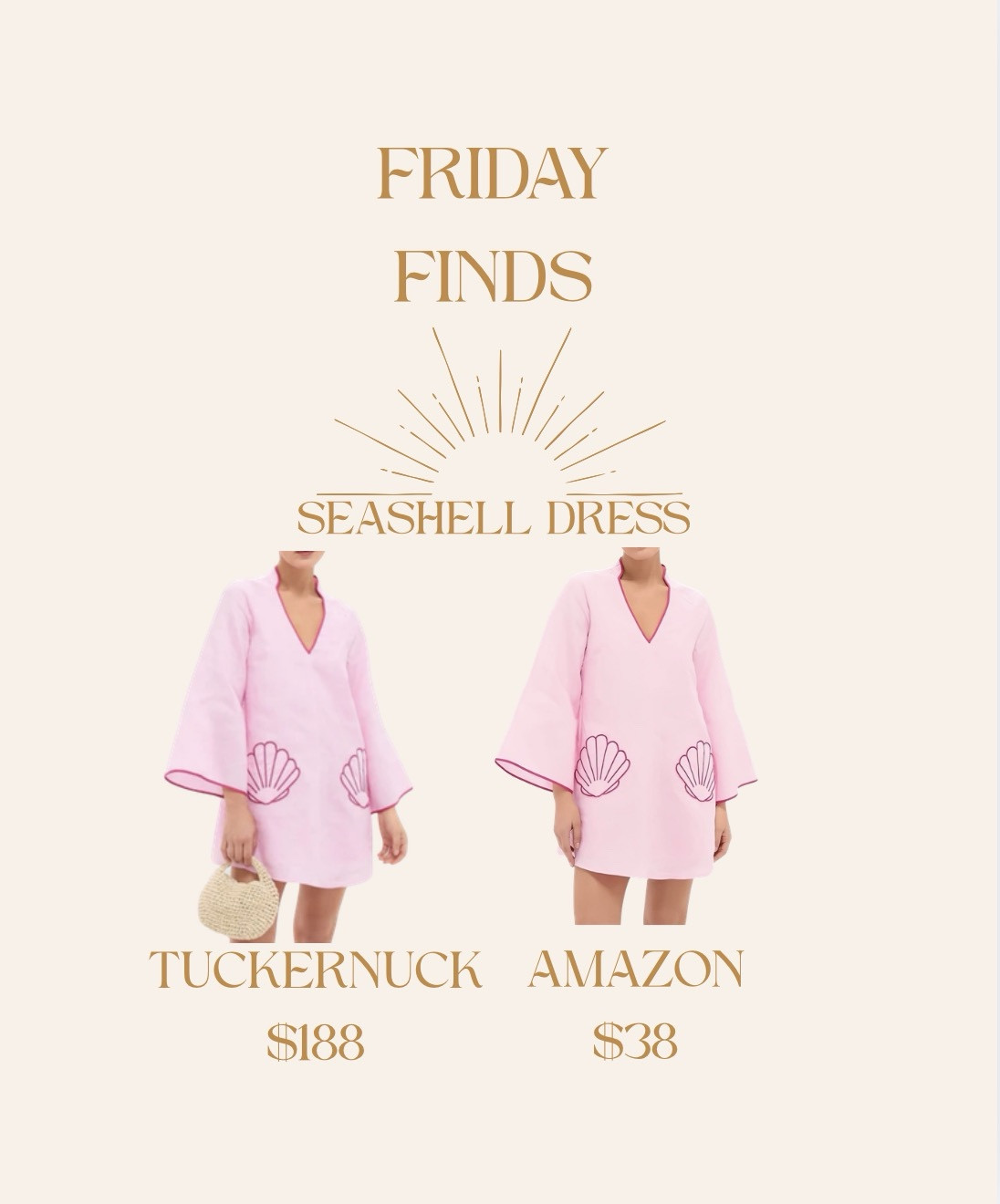 Happy Friday! I hope you had an awesome week!

We spent the week in the most magical way! Rest and relaxation were much needed! Did you have spring break this week? I hope you have a wonderful Easter weekend spending time with family & friends! As always thanks for being here. 🐚 🌊 💕

The Friday Finds this week are built around a preppy spring seashell look-for-less dress perfect for Easter or to wear to all your spring events! Comes in fun colors! I love a good wedge heel and these raffia twist wedges are a must have for your closet! They go with everything and are so comfortable! I love a raffia bag and this seashell one is darling! It goes with everything! I love this seashell charm bracelet that’s so fun to wear. Adds a little interest to a simple dress! These shell stud earrings are awesome and I will be wearing them on repeat this season! Happy Shopping!

Spring Easter look for moms, 40+ women spring look, spring fashion for moms, look-for-less affordable finds, budget friendly accessories, affordable finds for women over 40

#styleover40
#fridayfinds #Itkseasonal
#Itkootd #Itkover40