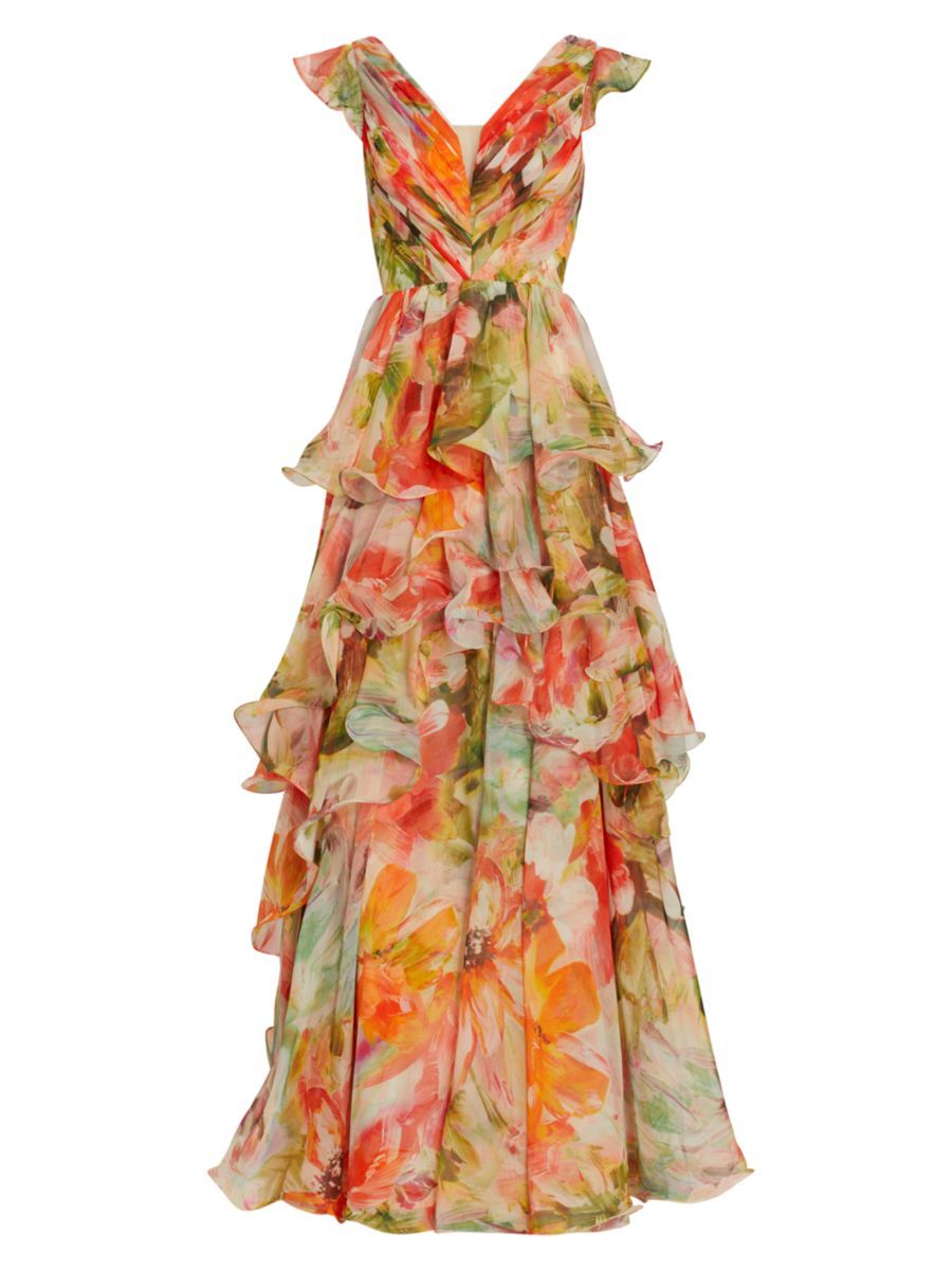 EXCLUSIVE Floral Ruffle Gown | Saks Fifth Avenue