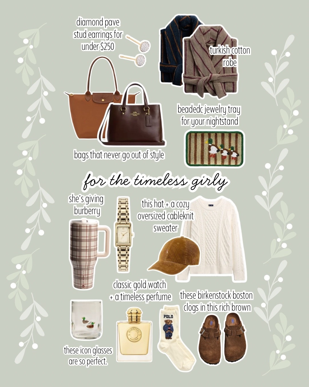 christmas gift guides 2026. for the timeless girly.