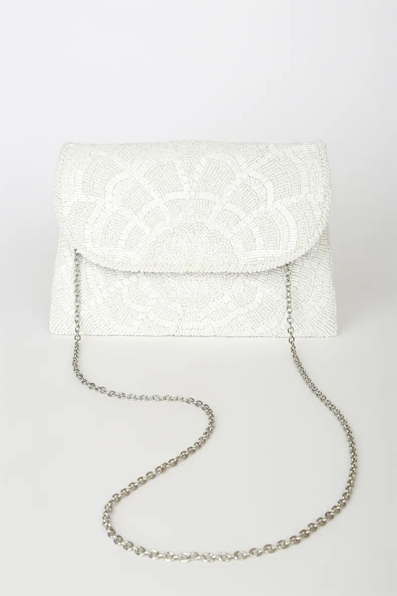 Glam Addition White Beaded Clutch | Lulus (US)