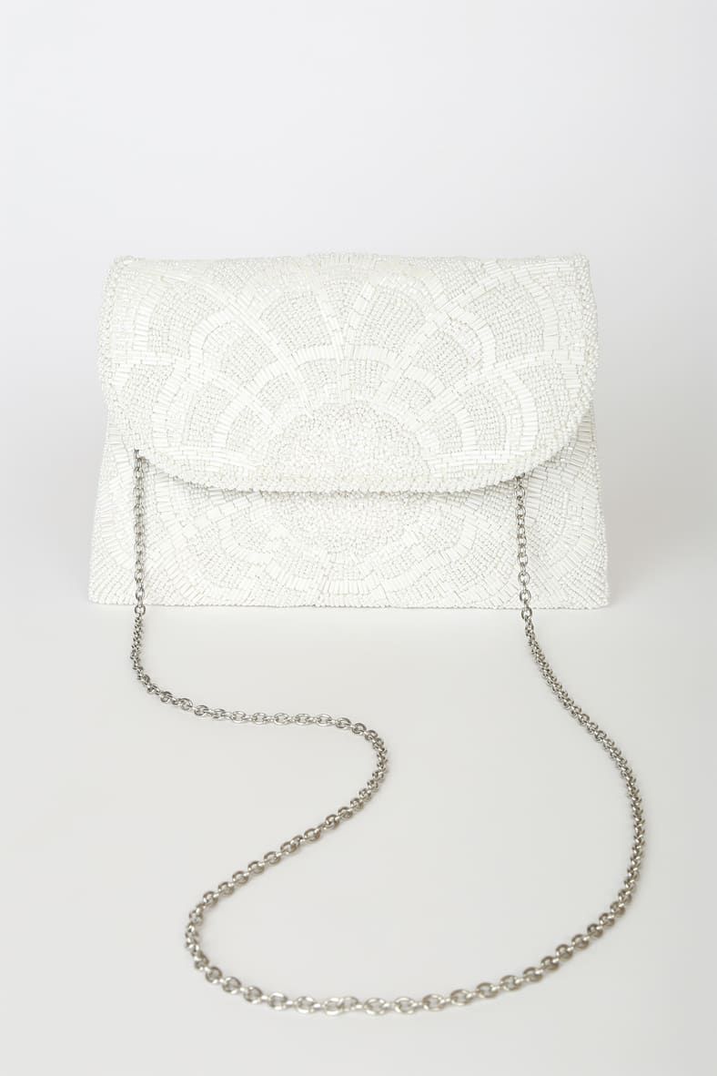 Glam Addition White Beaded Clutch | Lulus (US)