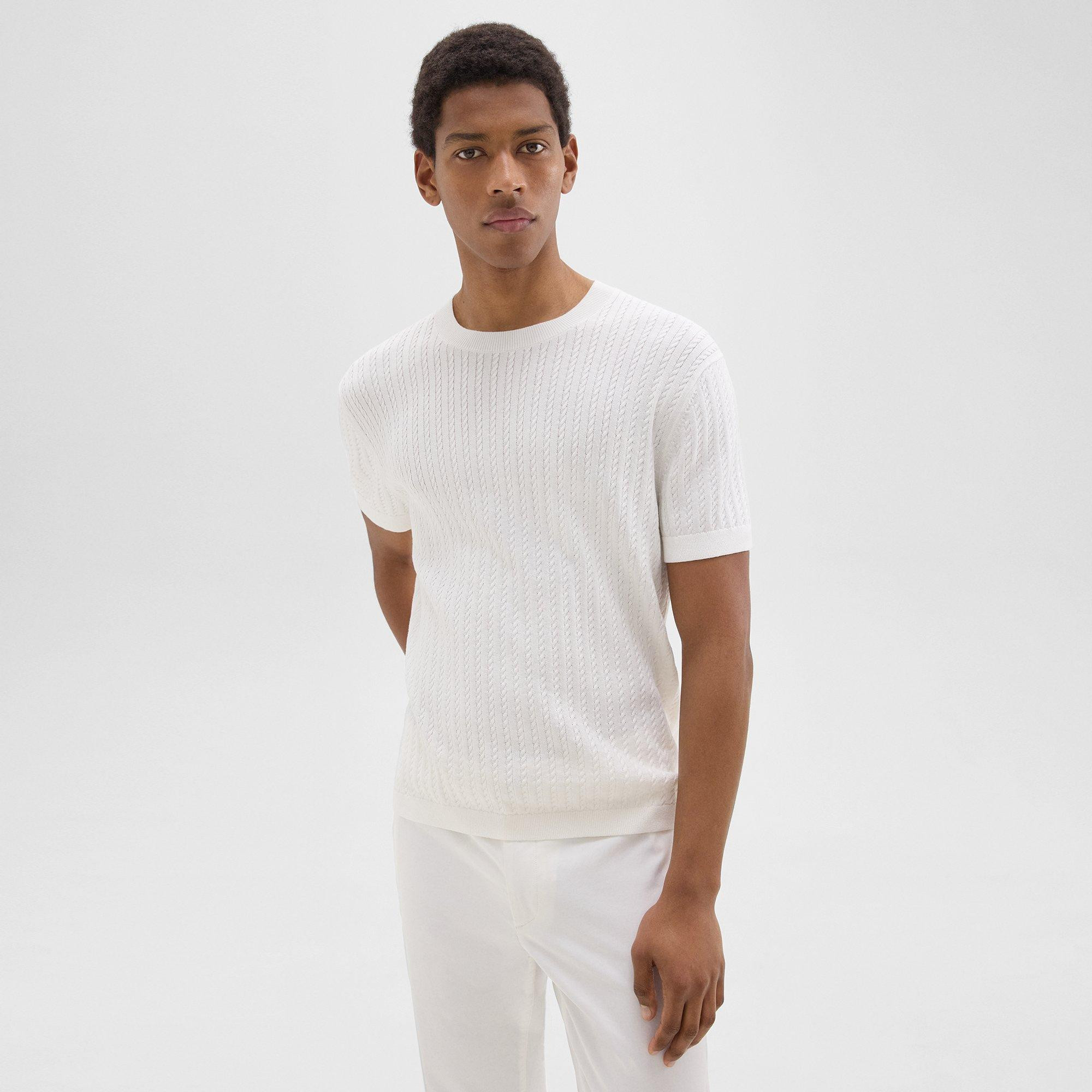 Cable Knit Tee in Cotton | Theory