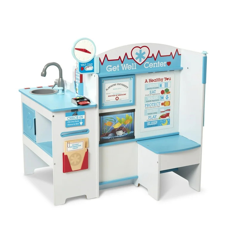 Melissa & Doug Wooden Get Well Doctor Activity Center - Waiting Room, Exam Room, Check-In Area - ... | Walmart (US)