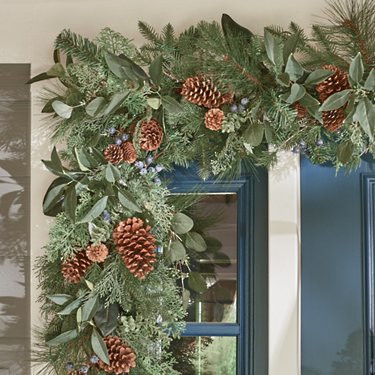 Blue Cedar Cordless Garland | Grandin Road