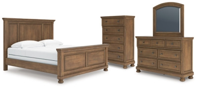 Vandenmore King Panel Bed with Mirrored Dresser and Chest | Ashley Homestore