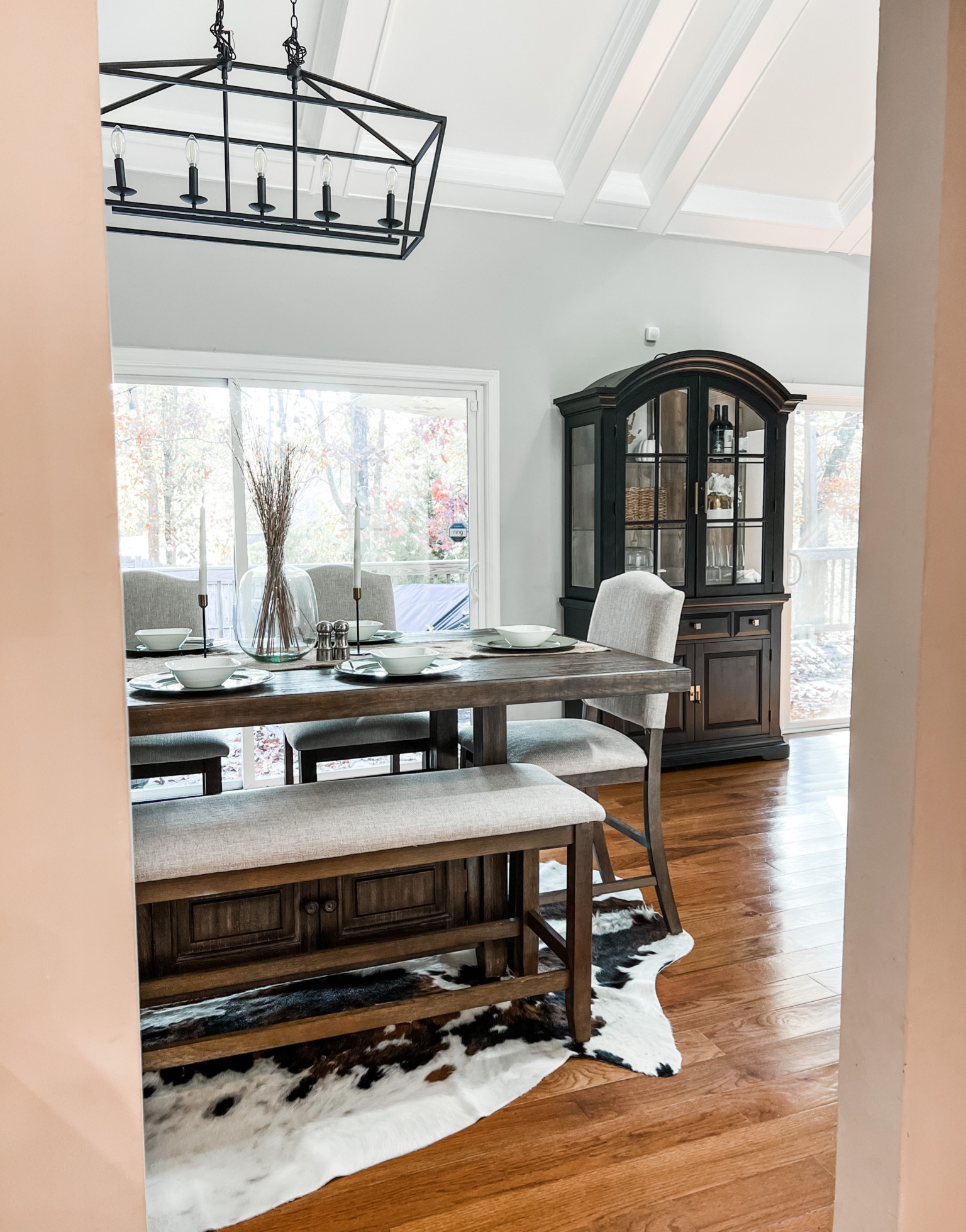 Dining room / black China cabinet / diy / kitchen table / chandelier 

#LTKhome #LTKstyletip