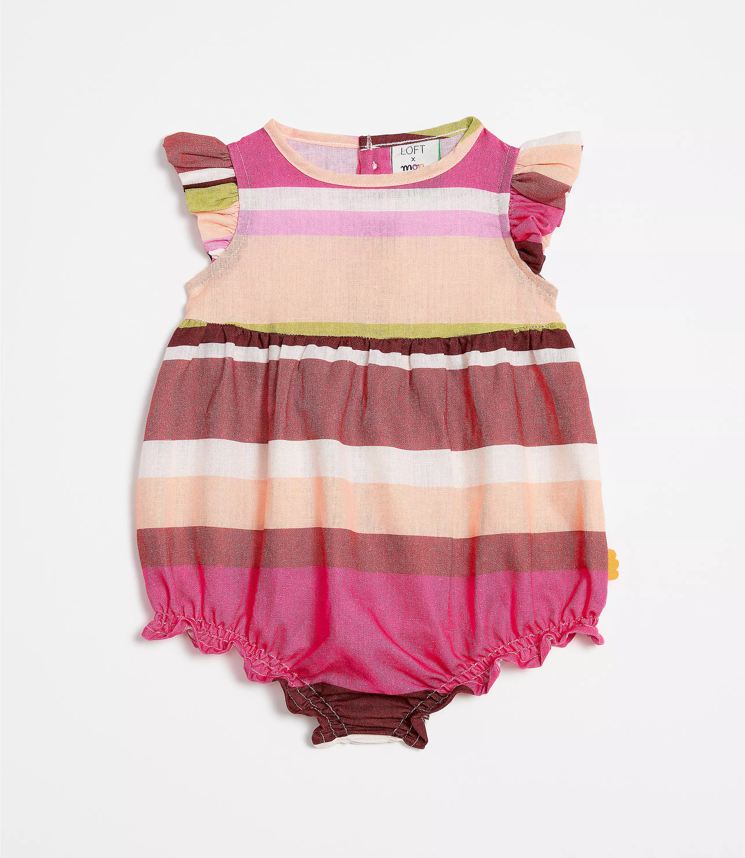 LOFT x Mon Coeur Linen Stripe Romper | LOFT