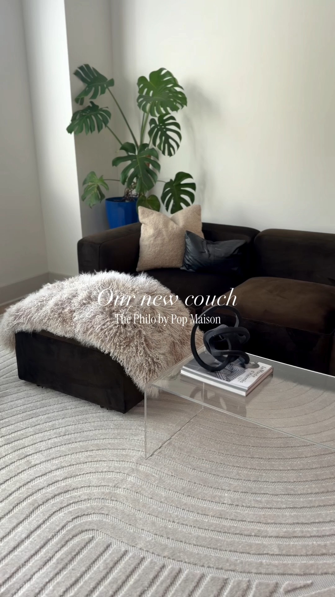 The living room is finally starting to come together.

We wanted a chocolate brown couch, and the Philo from @popmaison was exactly what we had in mind. I love how modern it makes the room feel.

We still have a lot to do in here, but this completely changed the space.

#LTKHome