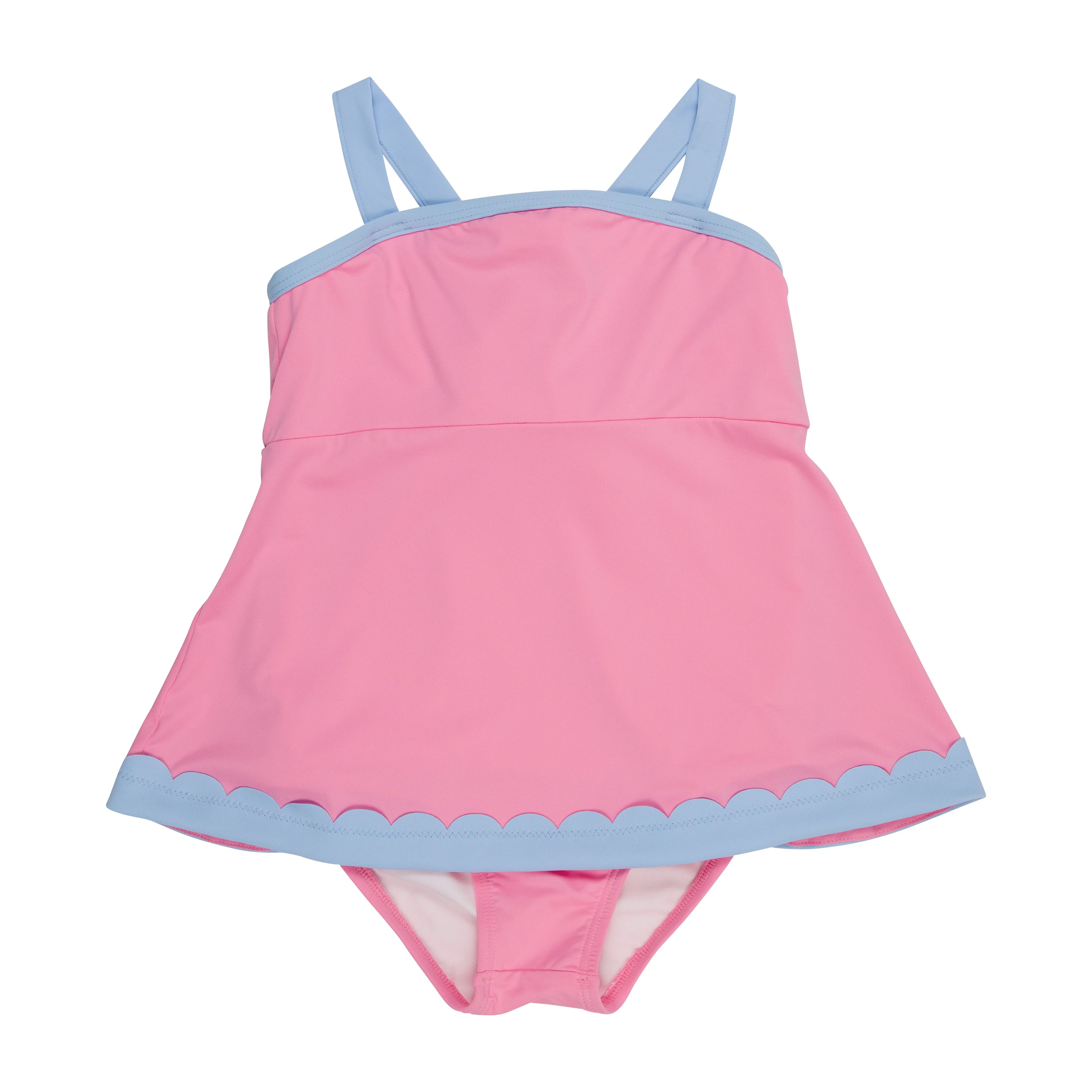 Sanctuary Scallop Swimsuit - Hamptons Hot Pink with Beale Street Blue & Worth Avenue White | The Beaufort Bonnet Company