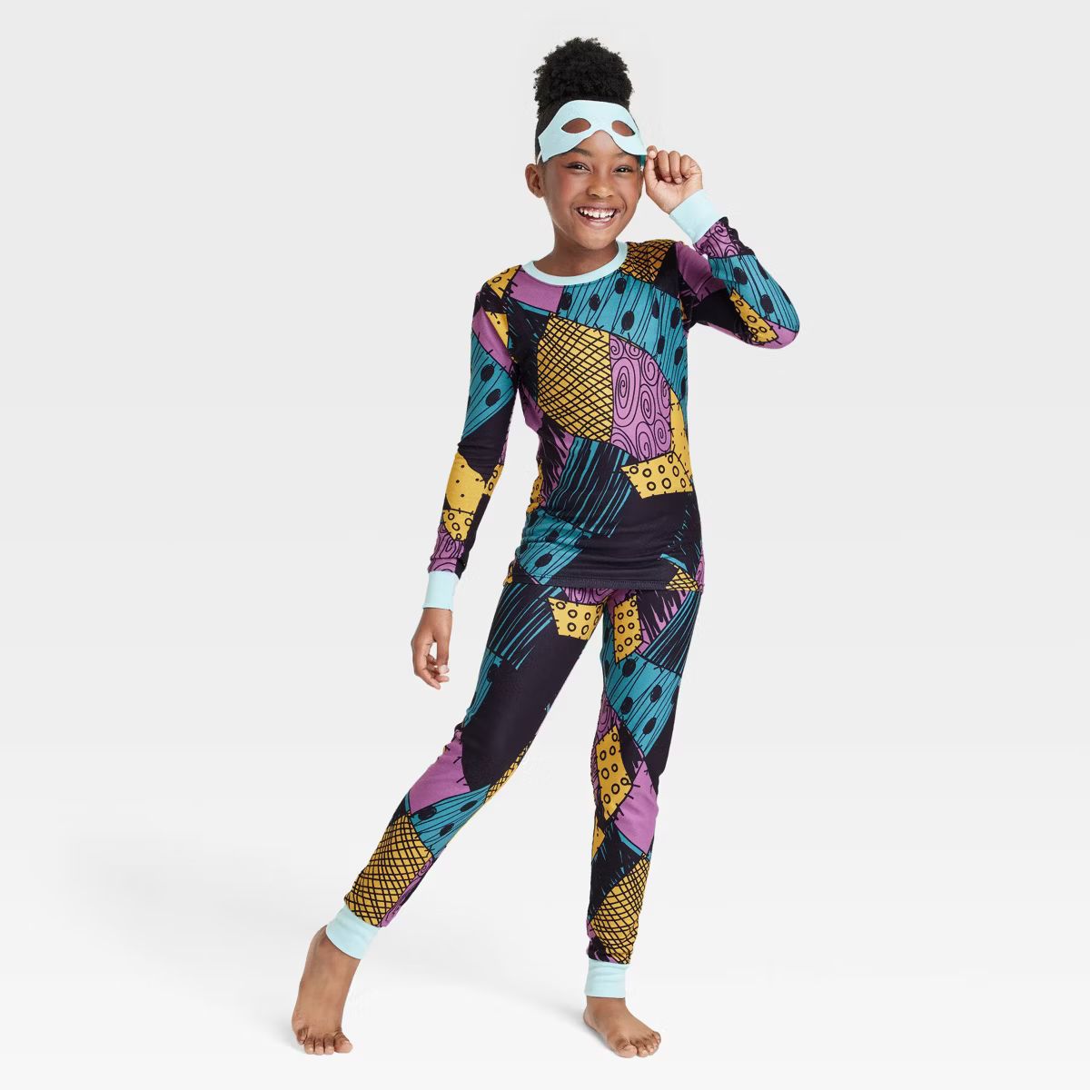 Girls' Disney The Nightmare Before Christmas Sally 2pc Pajama Set with Mask - Black | Target