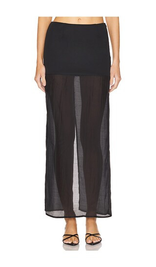 SNDYS Chloe Sheer Skirt in Black. - size S | Revolve Clothing (Global)