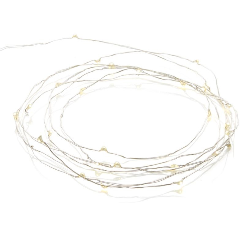 Twinkle Silver 10' Outdoor Patio String Lights + Reviews | Crate & Barrel | Crate & Barrel