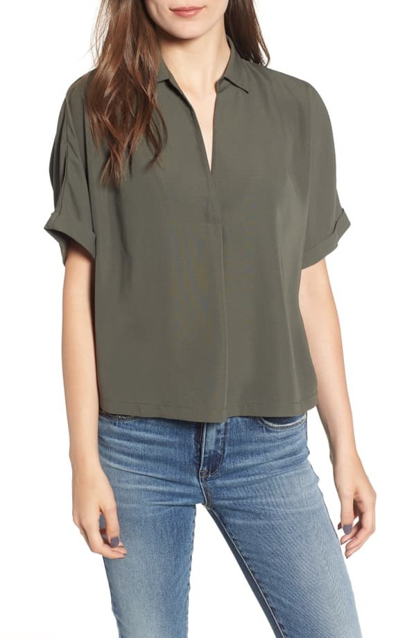 Short Sleeve Crop Blouse | Nordstrom