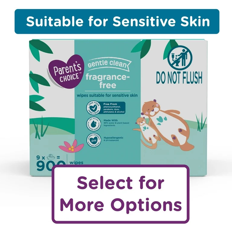 Parent's Choice Fragrance Free Baby Wipes, 900 Count (Select for More Options) HSA/FSA Eligible -... | Walmart (US)
