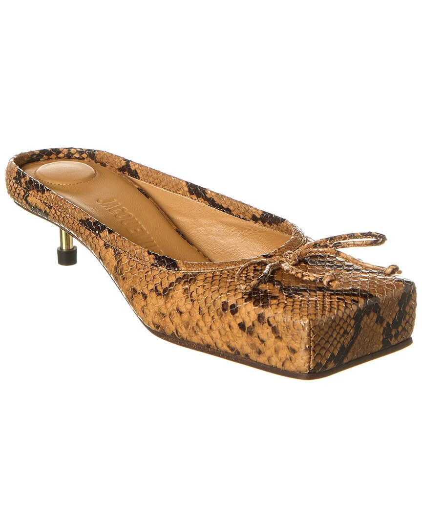 Jacquemus Snake-Embossed Leather Mule | Shop Simon