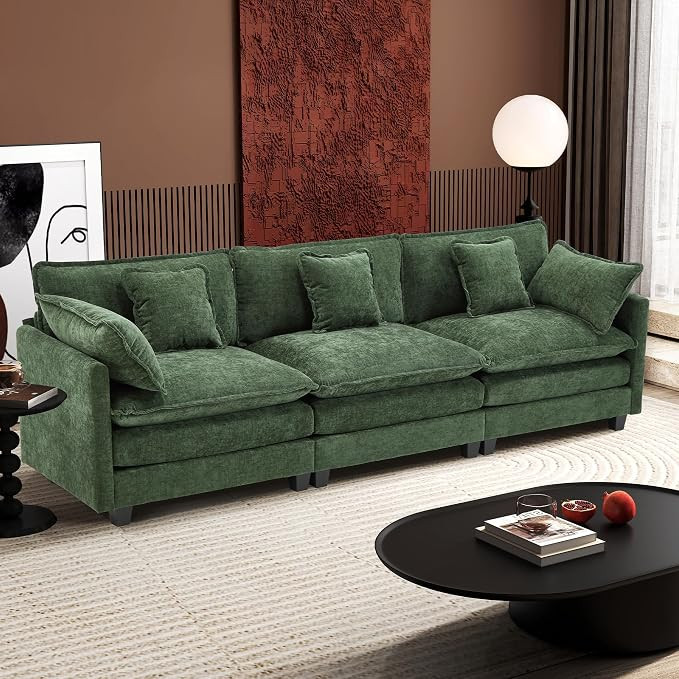 Ihanherry 111.4 Inch 3-Seater Cloud Sofa, Modular Sectional Couch, Modern Deep Seat Sofa for Livi... | Amazon (US)