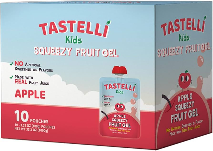 Tastelli Kids Squeezy Fruit Gel No Artificial Sweetener or Flavors, Made with REAL Fruit Juice, F... | Amazon (US)
