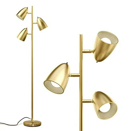 addlon Tree Floor Lamp with 3 Adjustable Rotating Lights and Matching LED Bulbs Standing Tall Pole L | Walmart (US)