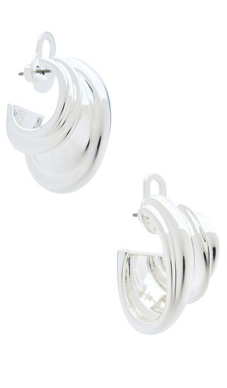 Leona Hoops in Silver | Revolve Clothing (Global)