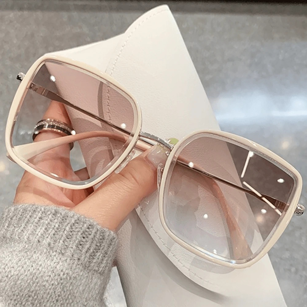 1pc Ombre Tinted Trendy Large Frame Fashion Glass For Women, Fashionable And High-Quality For Dri... | SHEIN