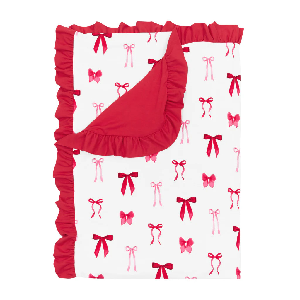 Ruffle Toddler Blanket in Small Love Bow 0.5 | Kyte Baby