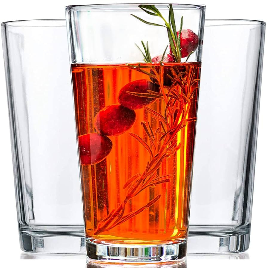 Drinking Glasses - Set of 10-16oz. Margarita Glass Cups - Dishwasher Safe Cocktail Clear Heavy Ba... | Amazon (US)