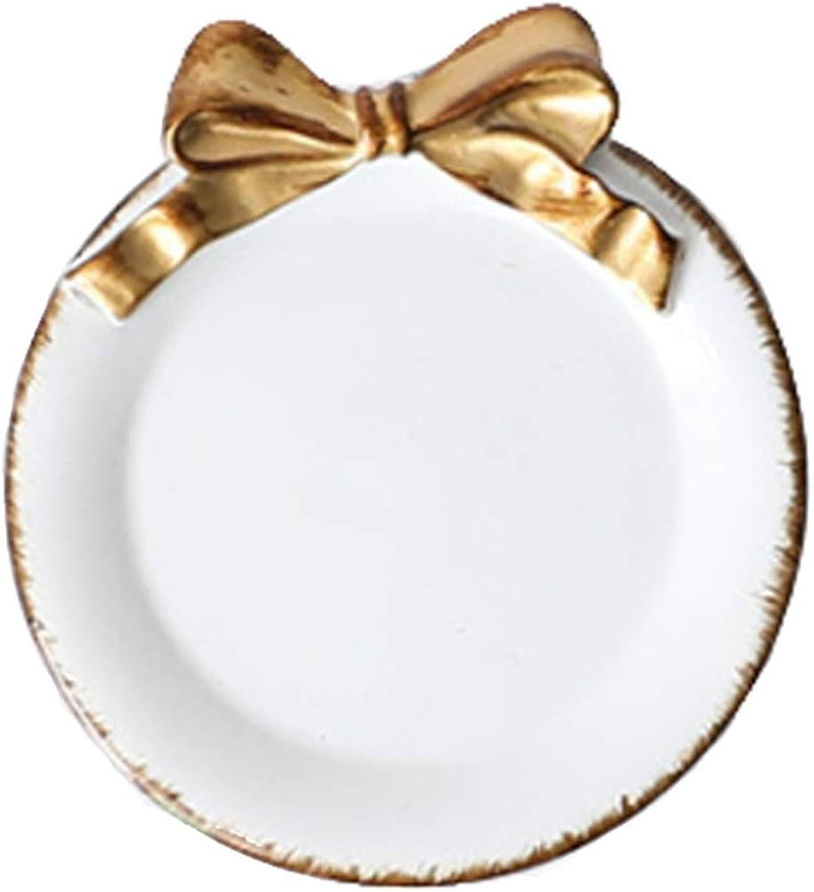 Vintage Resin Jewelry Holder Dry Fruit Snack Cake Dessert Jewelry Display Round Dish Trinket Tray... | Amazon (US)