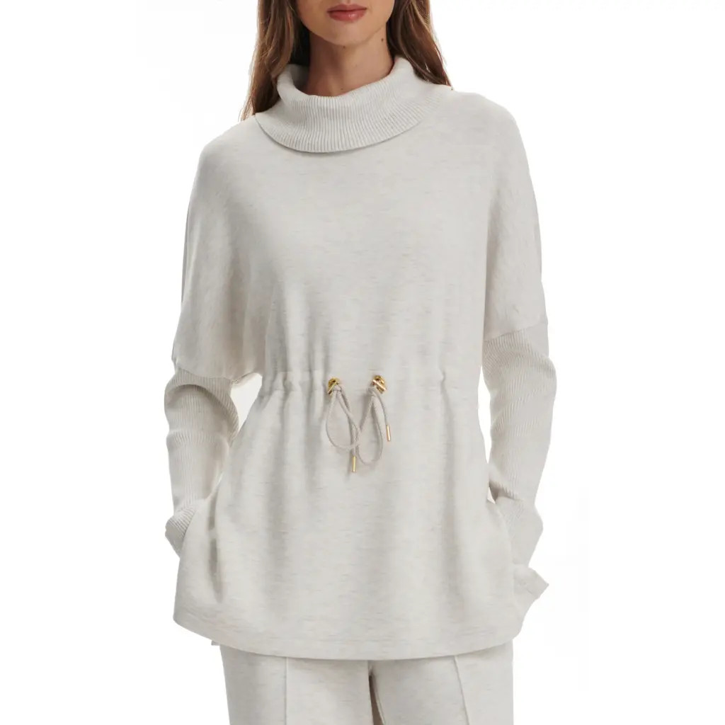 Varley Ethel DoubleSoft® CInch Waist Sweatshirt in Ivory Marl at Nordstrom Rack, Size Small | Nordstrom Rack