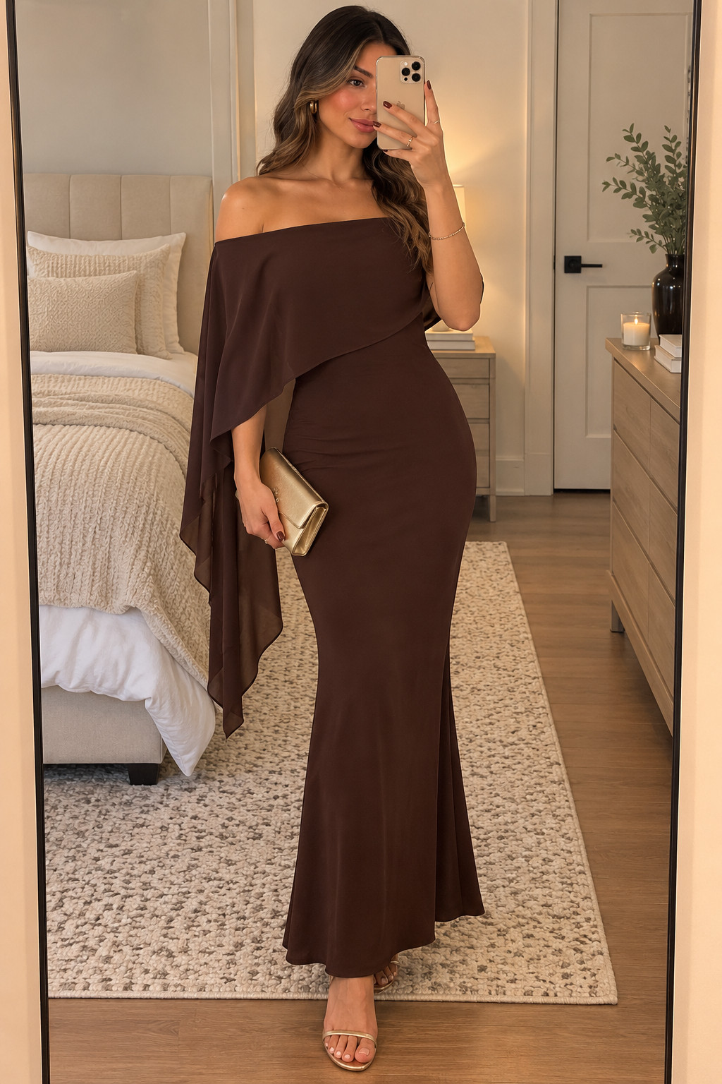 Love how timeless this brown wedding guest dress feels. It’s simple enough to wear again but still looks so dressed up with heels and a statement clutch. Definitely saving this one for fall events. #AmazonWeddingDressFinds #BrownDress #FallWeddingStyle #WeddingGuestFashion #AmazonFinds #FallOccasionDress #ChocolateBrownOutfit #WeddingGuestIdeas 

 #LTKSeasonal #LTKSaleAlert #LTKWedding
