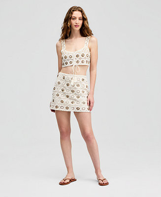 And Now This Women's Sequin Crochet Miniskirt, Macy's Exclusive - Macy's | Macy's