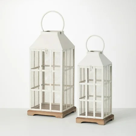 Sullivans Ivory-White Classic Lantern Set of 2 19 H & 15 H Off-White | Walmart (US)