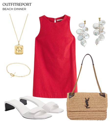 Red midi dress white sandals brown handbag gold jewellery 

#LTKstyletip #LTKshoes #LTKsummer