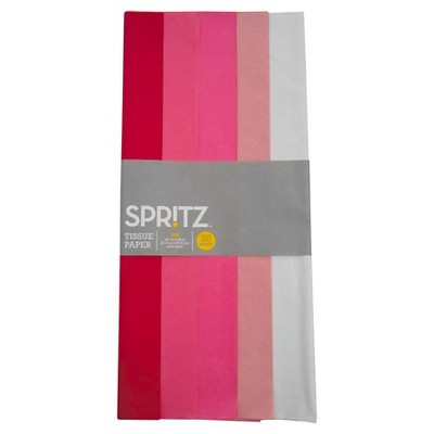 20ct Striped Banded Tissue Paper Pink - Spritz™: Gift Bag Tissue, All Occasions, 16.5" x 24", 20 Pack | Target