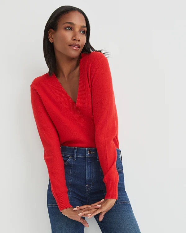 Coleta Cashmere V-Neck Sweater | Veronica Beard