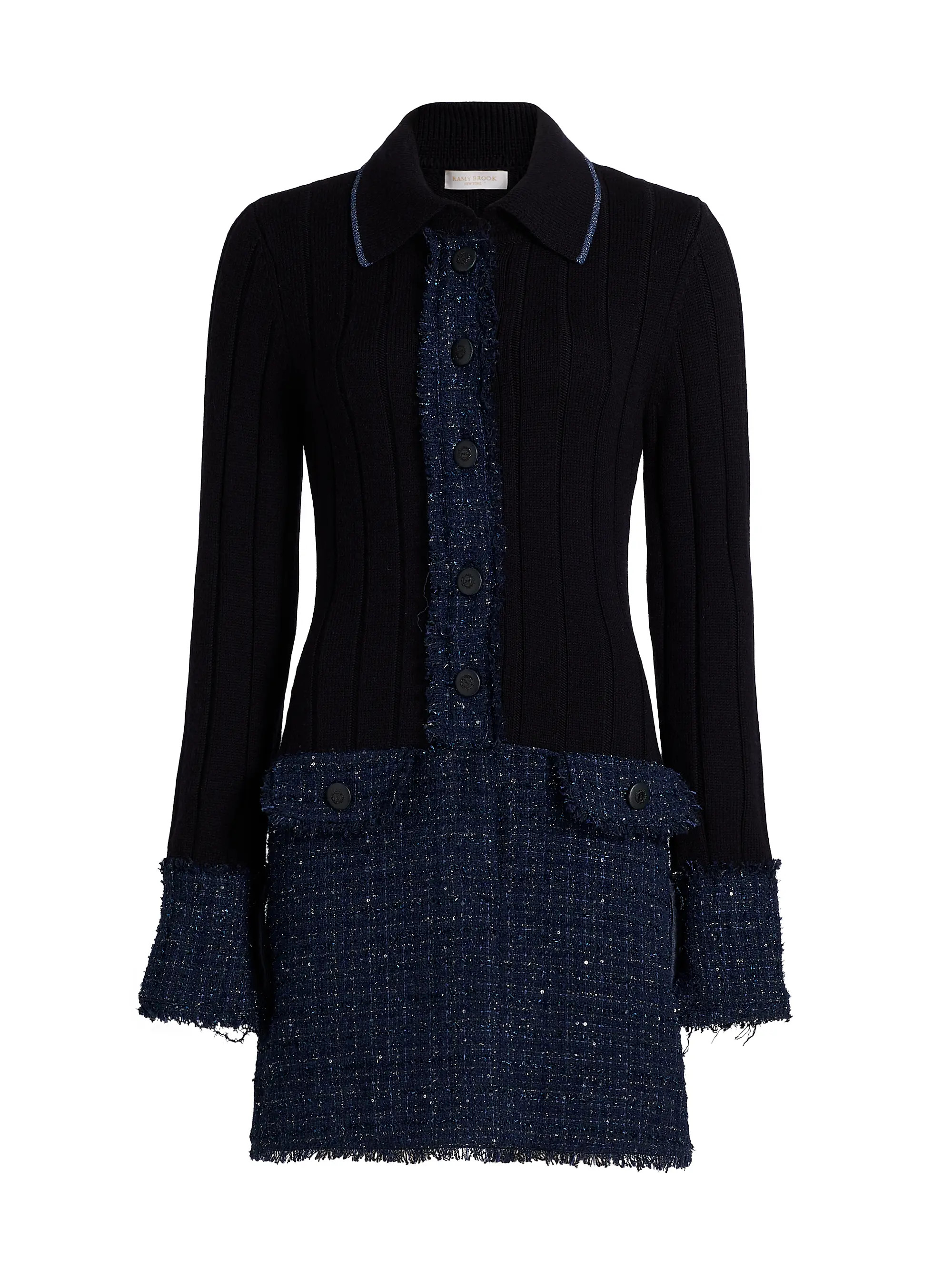 Ellen Tweed & Wool Rib-Knit Minidress | Saks Fifth Avenue