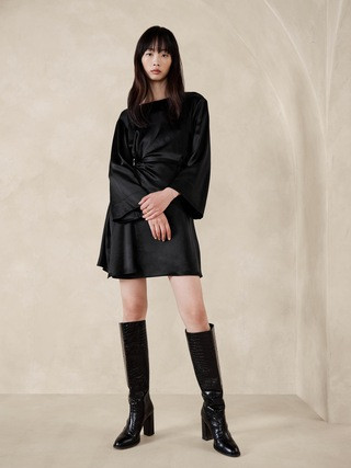 Treccia Hammered Satin Dress | Banana Republic (US)