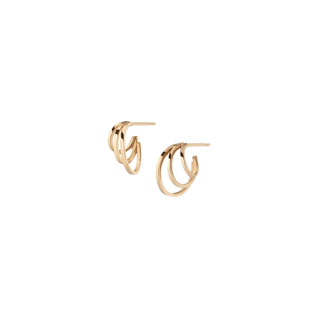 Mini Deco Triple Hoop Earrings | AUrate New York