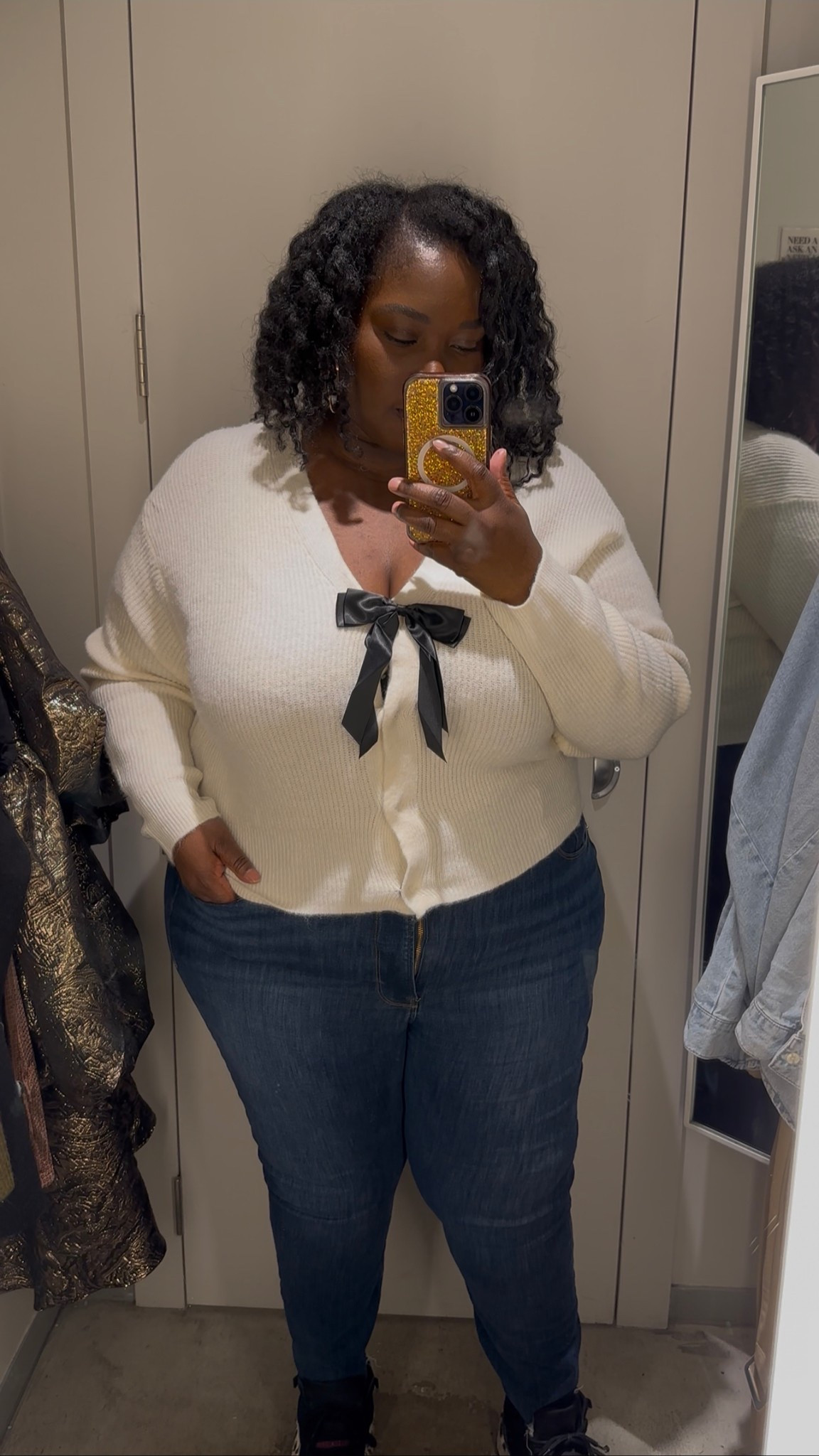 How cute is this bow sweater. Perfect for a holiday outfit. 

#LTKOver40 #LTKHoliday #LTKPlusSize