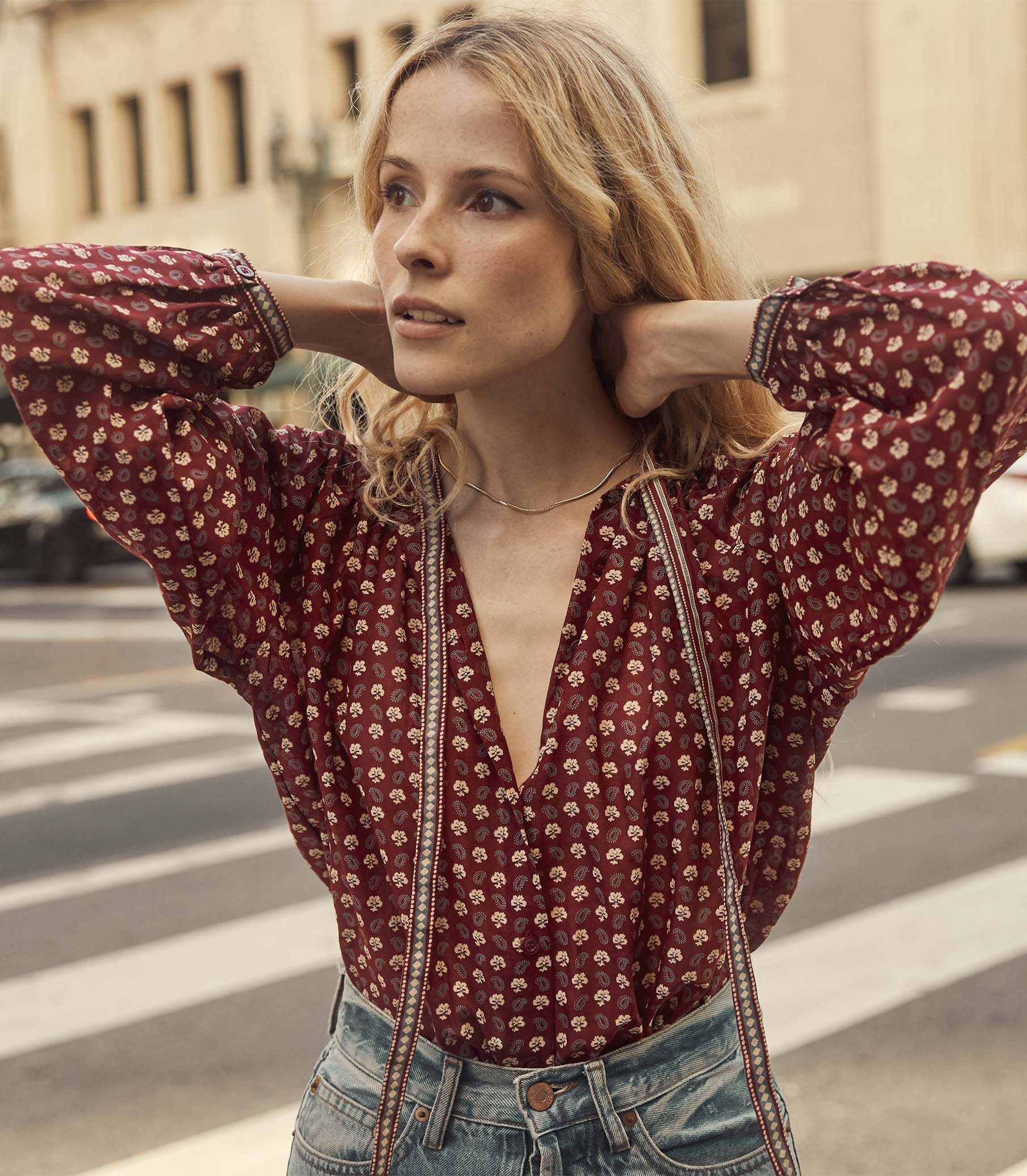 Amina Top - Rouge Countryside Paisley | DÔEN | DOEN