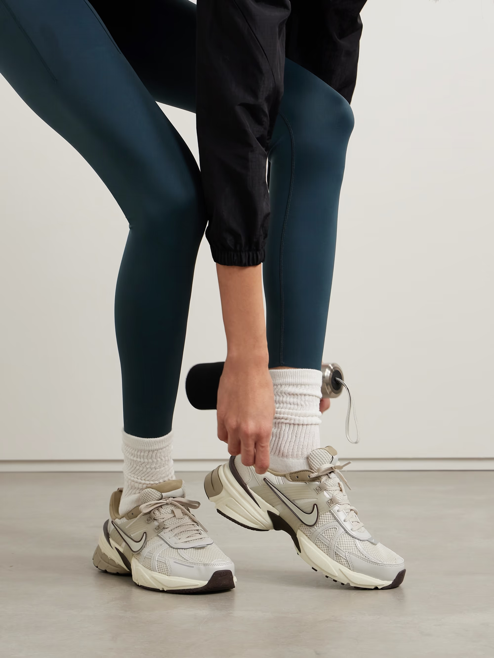 V2K Run rubber and metallic leather-trimmed mesh sneakers | NET-A-PORTER (US)
