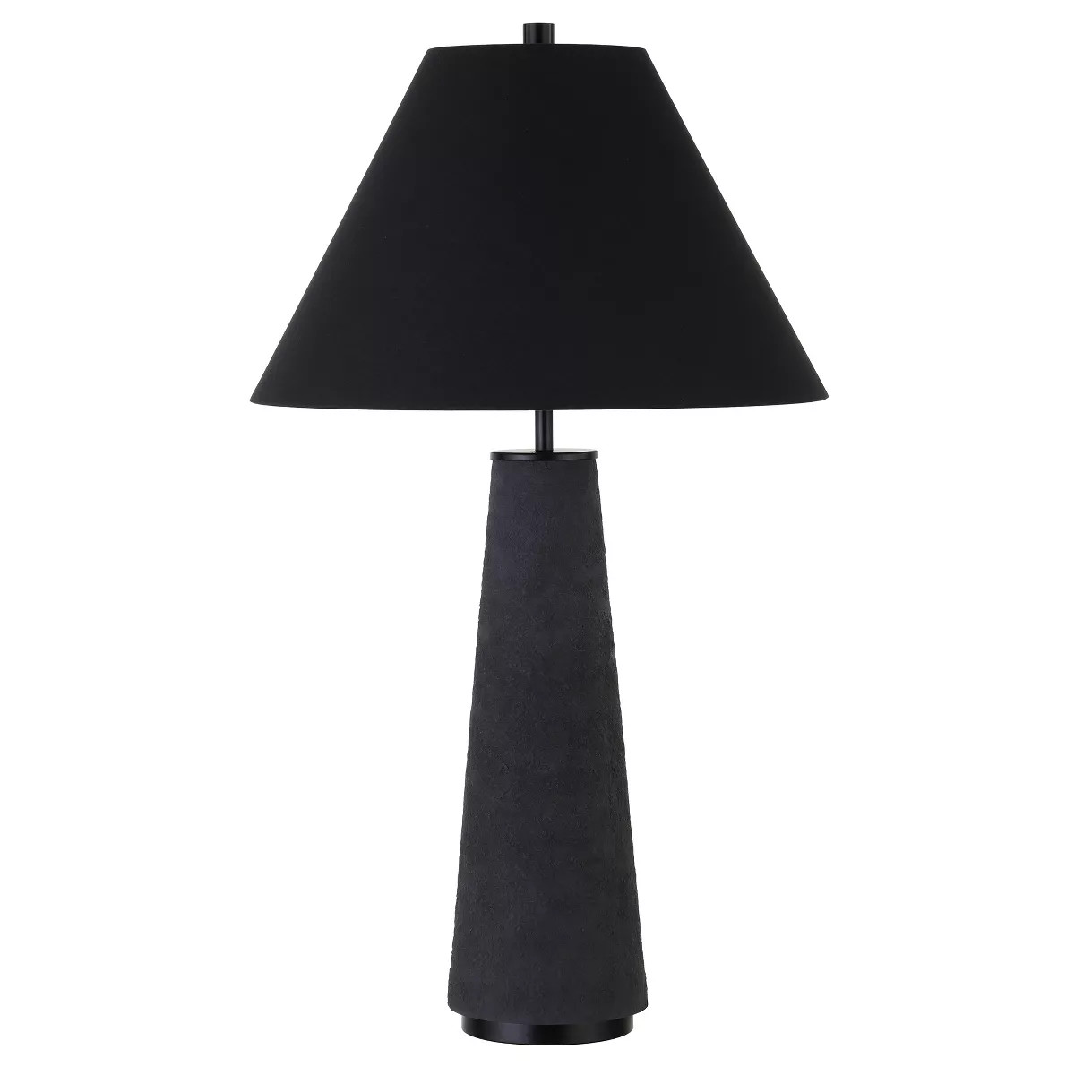 Hudson and Canal 28" Tall Monochrome Table Lamp with Fabric Shade Matte Black: Ceramic Cone, 1-Wa... | Target