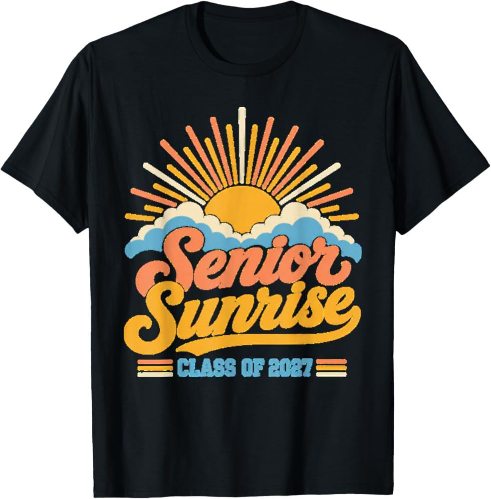 Senior Sunrise Class of 2027 Retro Graduation T-Shirt | Amazon (US)