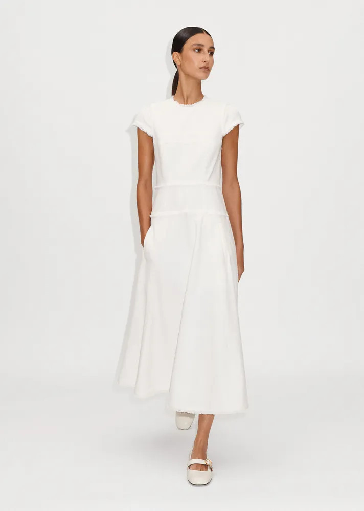 Textured Cap Sleeve Midi Dress | ME + EM