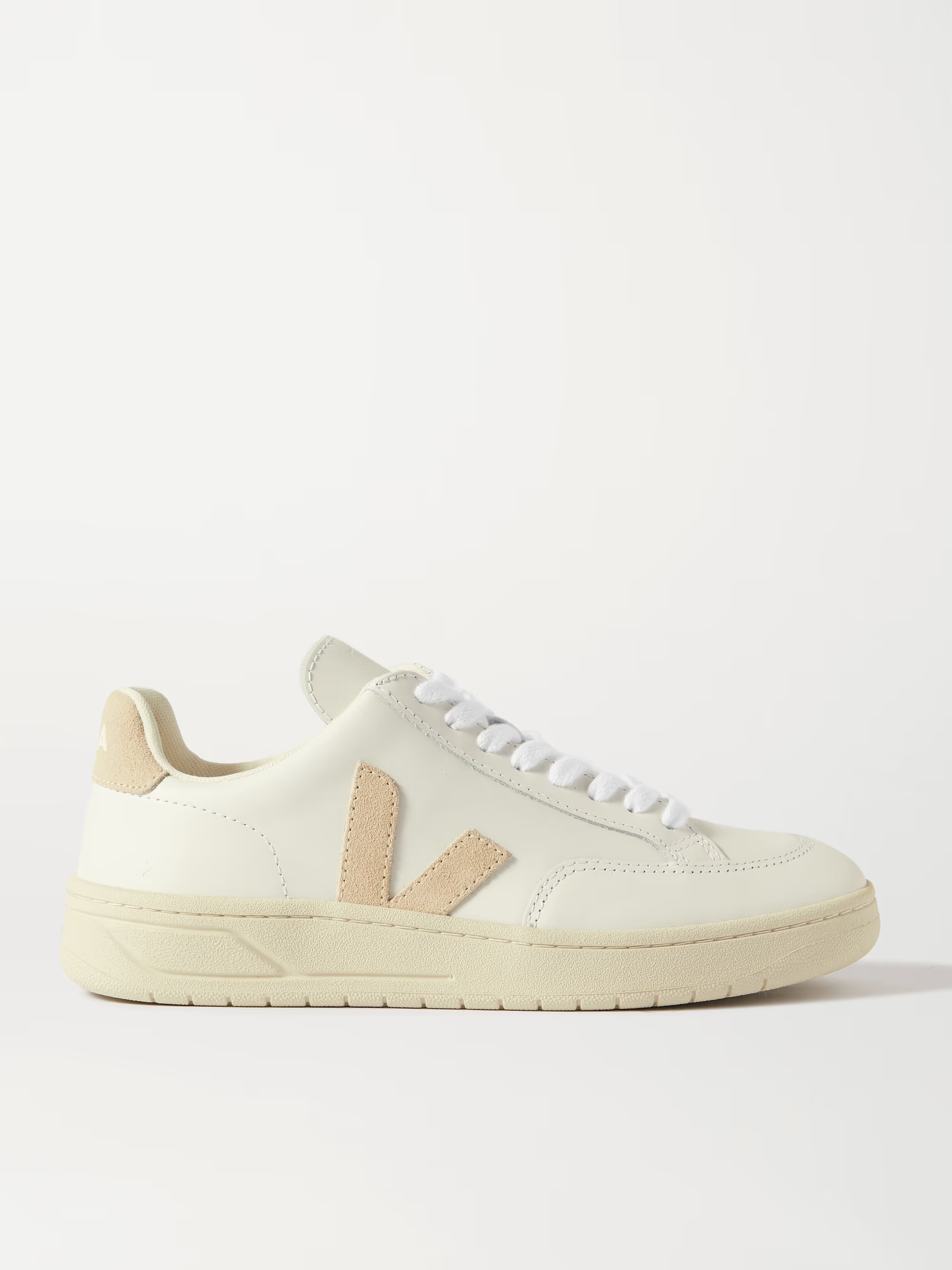 + NET SUSTAIN V-12 suede-trimmed leather sneakers | NET-A-PORTER (US)
