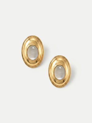 Veronica Beard Cat's Eye Cabochon Earring Gold | Veronica Beard
