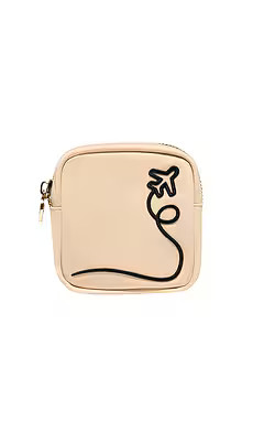 Stoney Clover Lane Airplane Embroidered Mini Pouch in Sand from Revolve.com | Revolve Clothing (Global)
