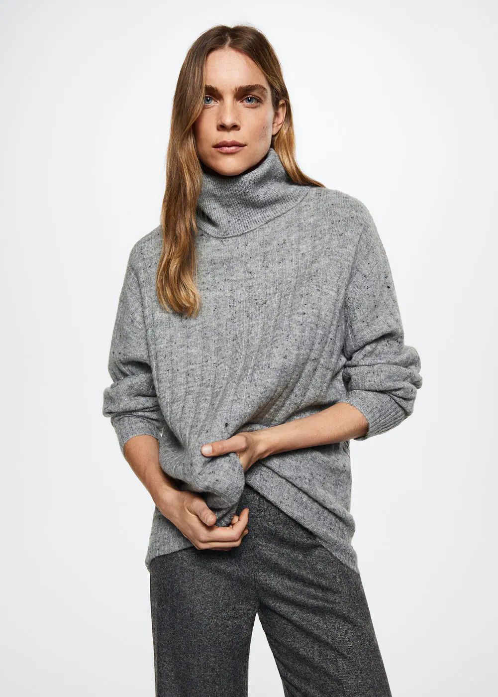 Fleece turtleneck sweater | MANGO (US)