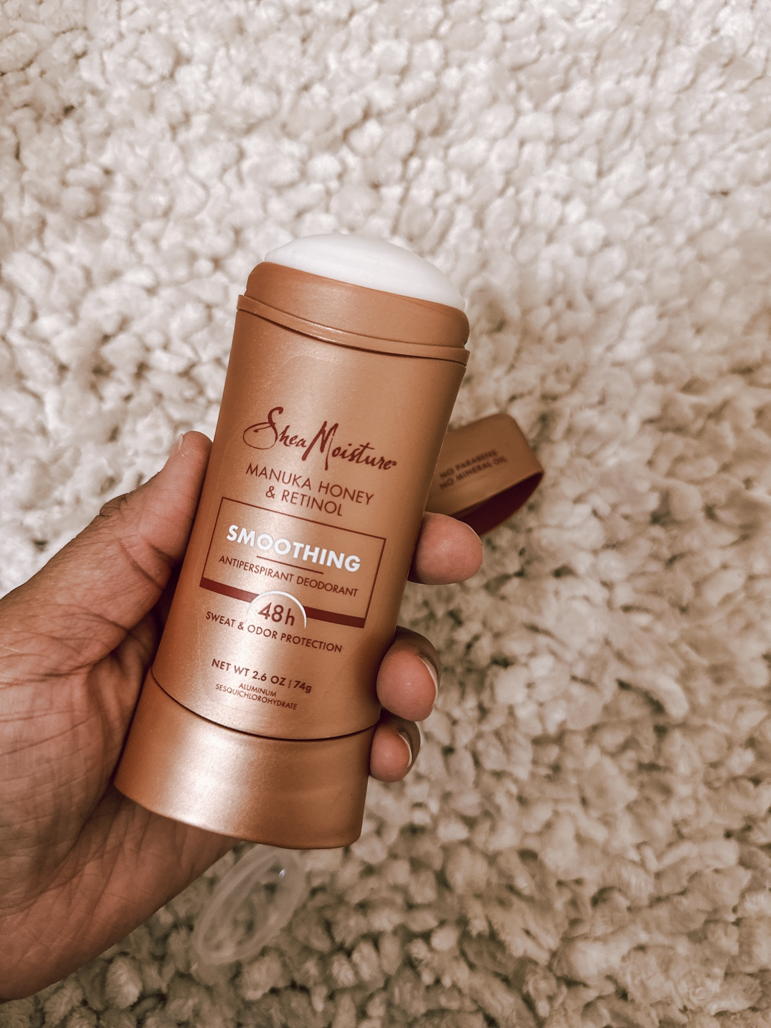 I recently partnered with @influenster to try @sheamoisture’s Manuka Honey & Retinol Smoothing Antiperspirant Deodorant. A deodorant stick made for rich melanin skin. Its sweet honey scent is light and refreshing. Its antiperspirant formula lasts up to 48 hours even in this southern Louisiana heat. Now, that’s impressive! 

- Black dermatologist approved​
- Invisible application​
- No Parabens, No Mineral Oil​
- Non-irritating with Fair Trade Shea Butter​


#LTKFindsUnder50 #LTKBeauty
