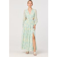 ASTR the Label | Klarissa Floral Cutout Balloon Sleeve Maxi Dress in Seafoam floral | Size S | ASTR The Label (US)