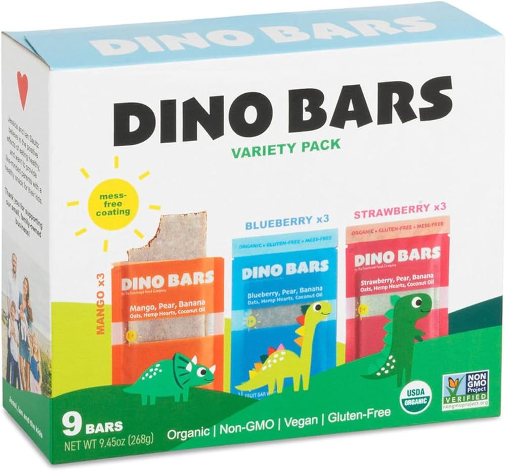 Dino Bars | Organic Fruit Bar for Kids | Organic Toddler Bars and Dinosaur Snacks | Fruit + Oats ... | Amazon (US)